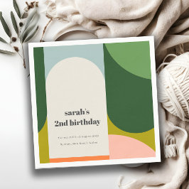 Farbenfrohe helle Groovy Retro Arche jedes Alter G Serviette