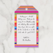 Farbenfrohe helle Moderne Weihnachten Geschenkanhänger (Rückseite)