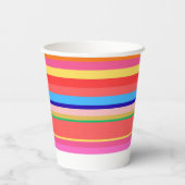 Farbenfrohe helle Moderne Weihnachten Pappbecher (Rückseite)