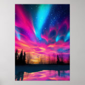 Farbenfrohe, helle Nordlichtmauer Poster (Vorne)