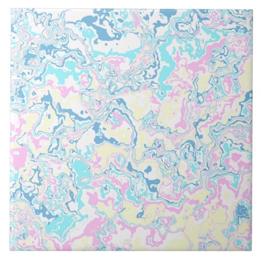 Farbenfrohe helle Pastel Groovy Boho Abstrakter Ma Fliese (Vorderseite)