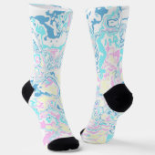 Farbenfrohe helle Pastel Groovy Boho Abstrakter Ma Socken (Gewinkelt)