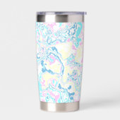 Farbenfrohe helle Pastel Groovy Boho Abstrakter Ma Thermobecher (Links)