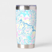 Farbenfrohe helle Pastel Groovy Boho Abstrakter Ma Thermobecher (Vorderseite)
