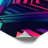 Farbenfrohe Helle Psychedelic Abstrakt Wall Print Poster (Ecke)