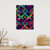 Farbenfrohe Helle Psychedelic Abstrakt Wall Print Poster (Küche)