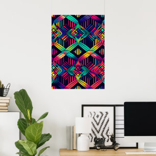 Farbenfrohe Helle Psychedelic Abstrakt Wall Print Poster