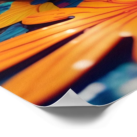 Farbenfrohe helle Psychedelic Frosch Wand drucken Poster (Ecke)