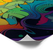 Farbenfrohe Helle Psychedelic Trippy Lady Wall Pri Poster (Ecke)