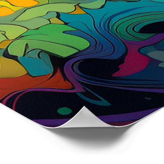 Farbenfrohe Helle Psychedelic Trippy Lady Wall Pri Poster (Ecke)