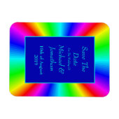 Farbenfrohe, helle Rainbow-Hochzeit retten das Dat Magnet (Horizontal)