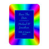 Farbenfrohe, helle Rainbow-Hochzeit retten das Dat Magnet (Vertikal)
