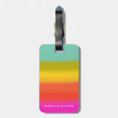 Farbenfrohe, helle Regenbogenstreifen Name Gepäckanhänger (Rückseite vertikal)
