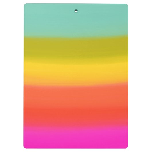 Farbenfrohe, helle Regenbogenstreifen Name Klemmbrett (Rückseite)