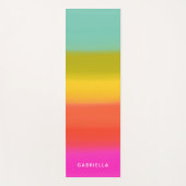 Farbenfrohe, helle Regenbogenstreifen Name Yogamatte (Vorderseite)