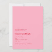 Farbenfrohe helle Rosa Moderne einfache Hochzeit Einladung (Vorderseite)