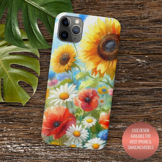 Farbenfrohe, helle Wildblumen Blumenbeere Case-Mate iPhone Hülle