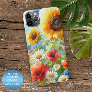 Farbenfrohe, helle Wildblumen Blumenbeere iPhone 16 Pro Max Hülle