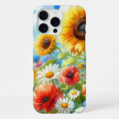 Farbenfrohe, helle Wildblumen Blumenbeere iPhone Hülle (Rückseite)