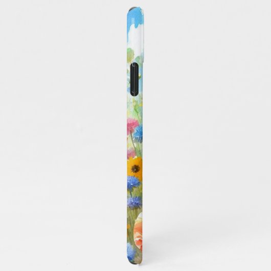 Farbenfrohe, helle Wildblumen Blumenbeere iPhone Hülle (Rechte Seite)