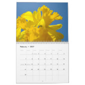Farbenfrohe hellgelbe affodische Blume Kalender (Feb 2027)