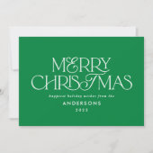 Farbenfrohe hellgrüne Weihnachtsgeometrie Feiertagskarte (Vorderseite)