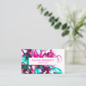 Farbenfrohe, hellrosa Abstrakte Marmorroute Mendri Visitenkarte (Stehend Vorderseite)