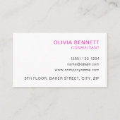 Farbenfrohe, hellrosa Abstrakte Marmorroute Mendri Visitenkarte (Rückseite)