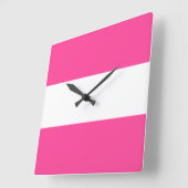 Farbenfrohe, hellrosa, weiße, moderne Sommer Strei Quadratische Wanduhr (Winkel)