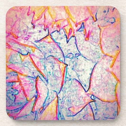 Farbenfrohe Hen und Chicks Digitale Kunst Untersetzer (Vorderseite)