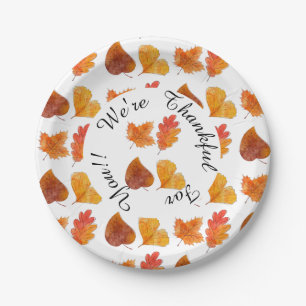 Farbenfrohe Herbst Blätter Feier Dessert Pappteller