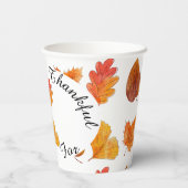 Farbenfrohe Herbst Blätter Feiertage Getränk Pappbecher (Rückseite)