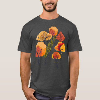 Farbenfrohe Herbst Blätter Wald Natur Bäume fallen T-Shirt