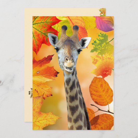 Farbenfrohe Herbst/Herbst-Giraffe (Vorne/Hinten)