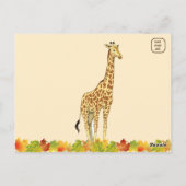 Farbenfrohe Herbst/Herbst-Giraffe Postkarte (Rückseite)