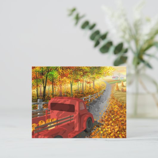 Farbenfrohe Herbst/Herbst-Landschaft Postkarte (Stehend Vorderseite)