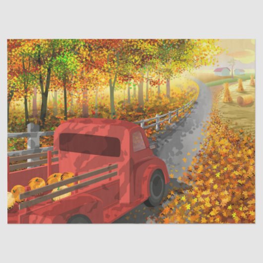 Farbenfrohe Herbst/Herbst-Landschaft  Seidenpapier (Vorderseite)