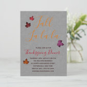 Farbenfrohe Herbst-la-Erntedank-Abendessen Einladung (Stehend Vorderseite)