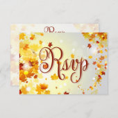 Farbenfrohe Herbst-RSVP-Karten für die Herbstblätt RSVP Karte (Vorne/Hinten)