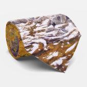 Farbenfrohe Herbstaspekte in Gelbviolett Orange Krawatte (Gerollt)