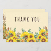 Farbenfrohe Herbstaufführung Erntedank Dinner Part Dankeskarte (Vorne/Hinten)