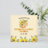 Farbenfrohe Herbstaufführung Erntedank Dinner Part Einladung (Stehend Vorderseite)