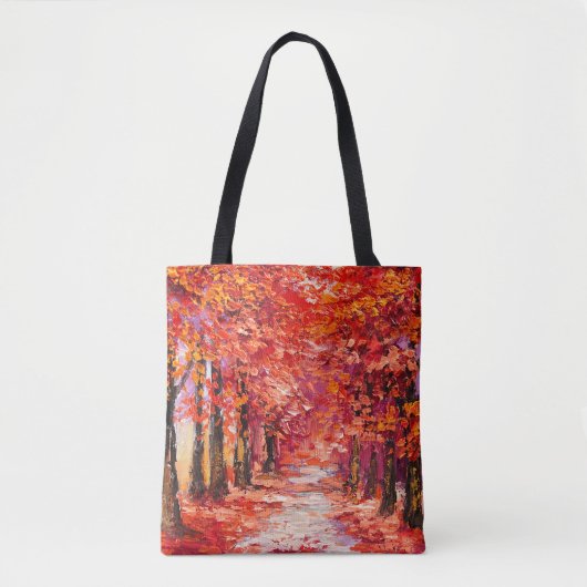 Farbenfrohe Herbstbäume, impressionistische Ölmale Tasche (Vorderseite)