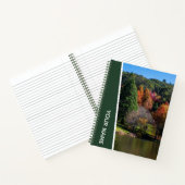 Farbenfrohe Herbstbäume Landschaft, botanisches Gr Notizblock (Innenseite)