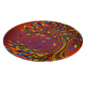 Farbenfrohe Herbstbaume Personalisierter Erntedank Schneidebrett (Ecke)