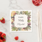 Farbenfrohe Herbstblätter 90. Geburtstag Serviette (Beispiel)