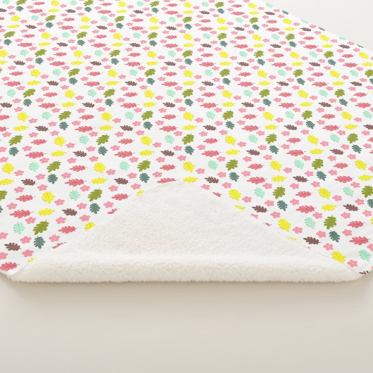 Farbenfrohe Herbstblätter & Blüten Sherpadecke (3/4)