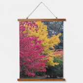 Farbenfrohe Herbstblätter Botanisch Wandteppich Mit Holzrahmen (Vorderseite)