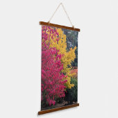 Farbenfrohe Herbstblätter Botanisch Wandteppich Mit Holzrahmen (Gewinkelt)