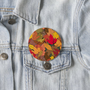 Farbenfrohe Herbstblätter Button